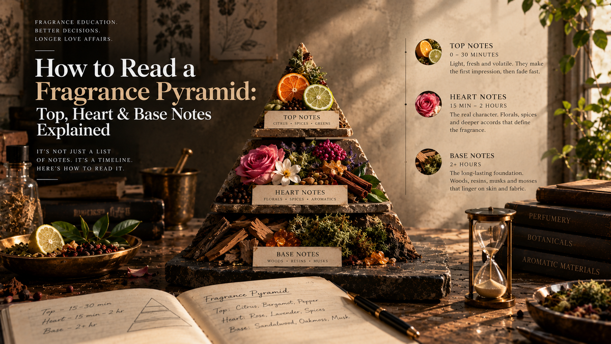 How to Read a Fragrance Pyramid: Top, Heart & Base Notes Explained
